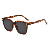 (6 PACK) Wholesale Sunglasses New Arrival Korean Fashion Women Unique Street 2024 - BulkSunglassesWholesale.com - Leopard Print Frame Black Grey